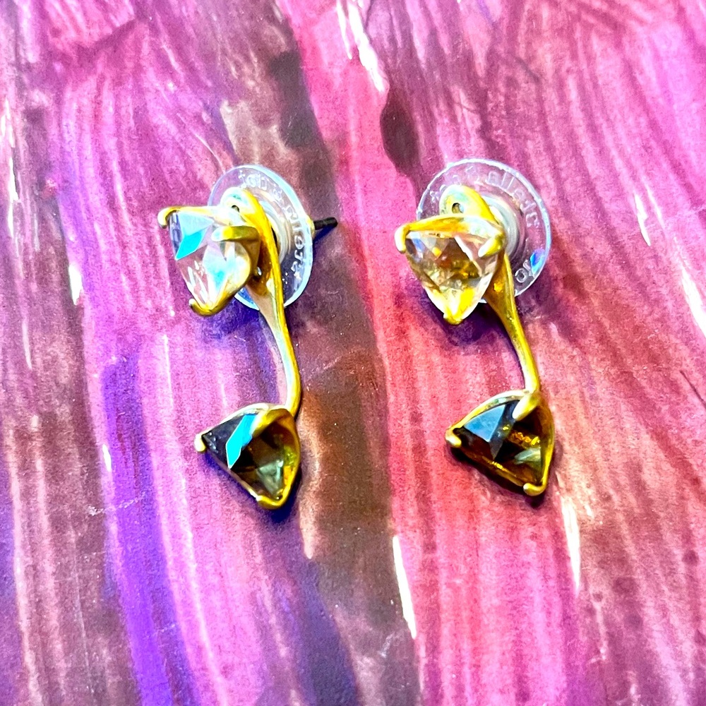 Stella and Dot Amber toned ear jackets